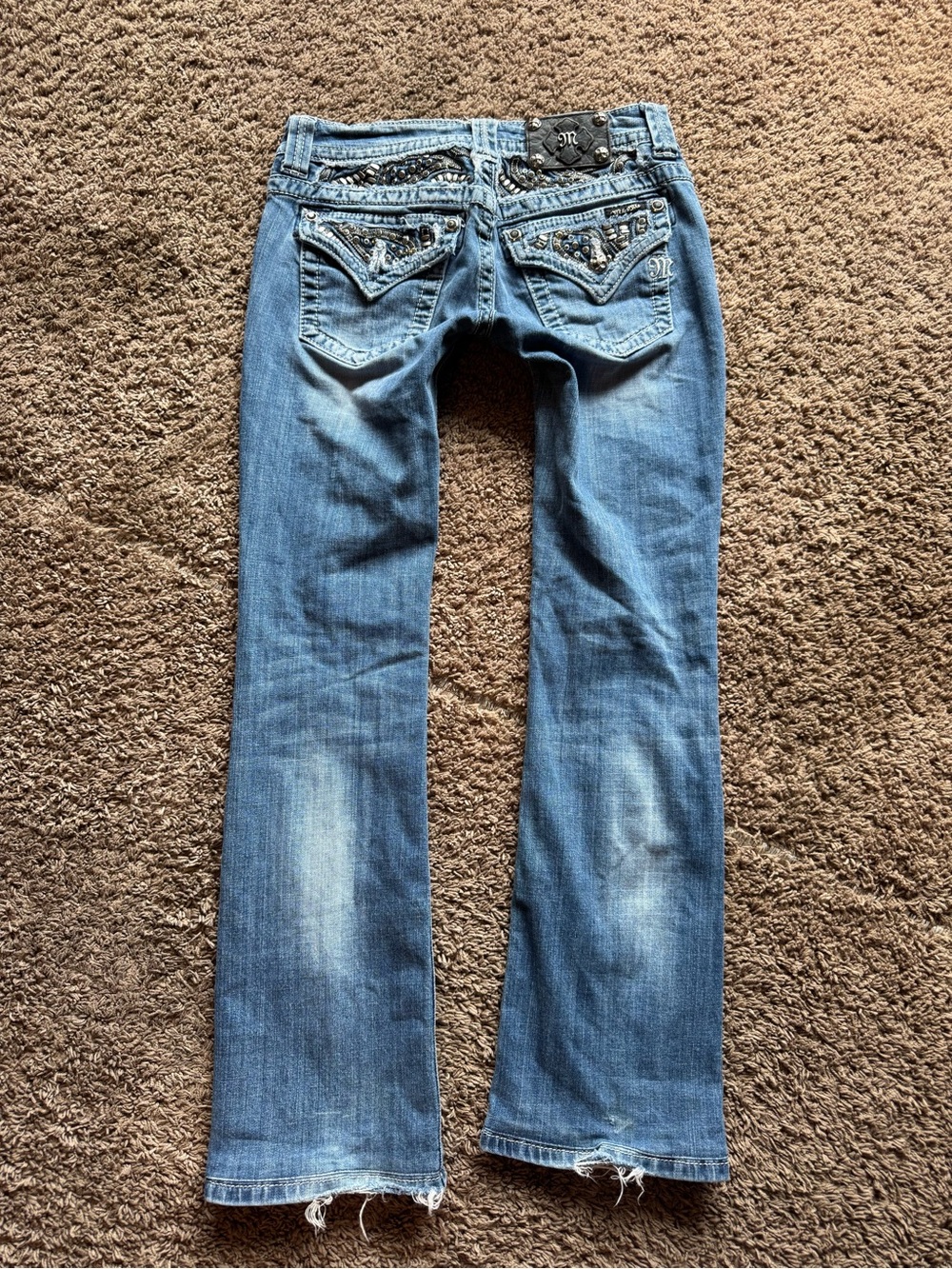 Miss Me Embellished Light Blue Flare Jeans